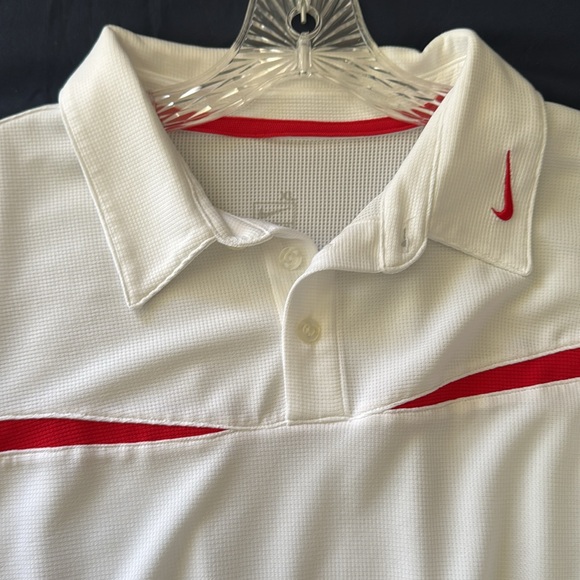 Nike Other - NIKE Team White Polo Shirt Red Swoosh Lightweight RN 56323 Sz XL